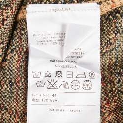 Pre Owned M Missoni Beige/Green Floral Pattern Knit Long Sleeve Midi Dress M