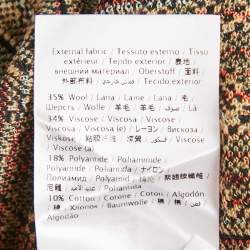 Pre Owned M Missoni Beige/Green Floral Pattern Knit Long Sleeve Midi Dress M