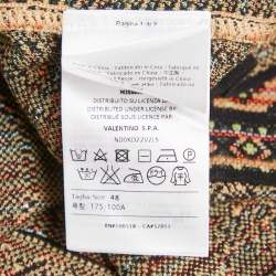 Pre Owned M Missoni Beige/Green Floral Pattern Knit Long Sleeve Midi Dress L