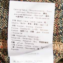 Pre Owned M Missoni Beige/Green Floral Pattern Knit Long Sleeve Midi Dress L