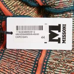 M Missoni Orange Floral Pattern Knit Cardigan M