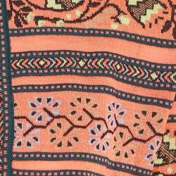 M Missoni Orange Floral Pattern Knit Cardigan M