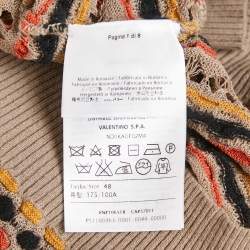 M Missoni Brown Pointelle Knit Button Front Cardigan L