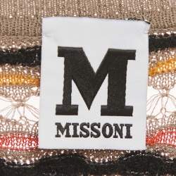 M Missoni Brown Pointelle Knit Button Front Cardigan L