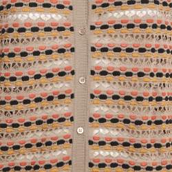 M Missoni Brown Pointelle Knit Button Front Cardigan L