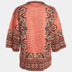 Pre Owned توب أم ميزوني تريكوت نمط زهري وردي مقاس كبير (لارج)