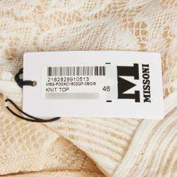 مملوكة مسبقًا M Missoni White Lurex Knit Top L