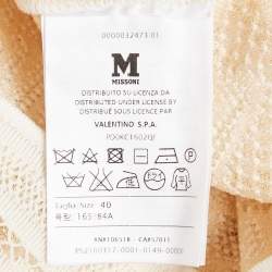 Pre Owned M Missoni White Sea Shell Pattern Lurex Knit Top S