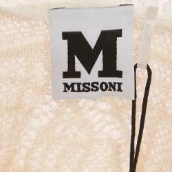 Pre Owned M Missoni White Sea Shell Pattern Lurex Knit Top S