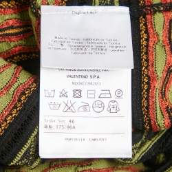 M Missoni Green/Black Patterned Knit Long Sleeve Top L
