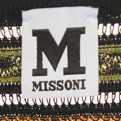 M Missoni Green/Black Patterned Knit Long Sleeve Top L