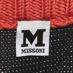 M Missoni Green/Brown Intarsia Wool-Blend Crewneck Sweater L