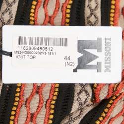 Pre Owned M Missoni Brown/Black Patterned Knit Top M