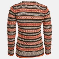 Pre Owned M Missoni Brown/Black Patterned Knit Top M
