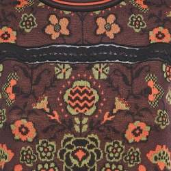 M Missoni Burgundy Floral Pattern Knit Sleeveless Top S
