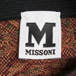 Pre Owned M Missoni Burgundy Floral Pattern Knit Sleeveless Top L