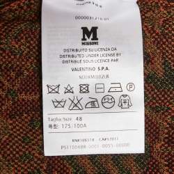 Pre Owned M Missoni Burgundy Floral Pattern Knit Sleeveless Top L