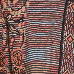 Pre Owned M Missoni Brown Floral Pattern Knit Cardigan M