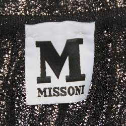 M Missoni Black Lurex Knit Gathered Sleeveless Top L