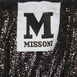 M Missoni Black Lurex Knit Gathered Sleeveless Top L