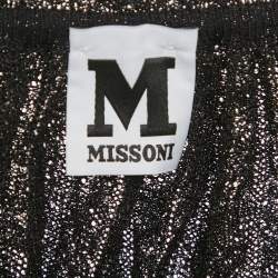 Pre Owned M Missoni Black Lurex Knit Gathered Sleeveless Top M