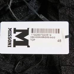 Pre Owned M Missoni Black Lurex Knit Gathered Sleeveless Top M