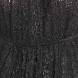 Pre Owned M Missoni Black Lurex Knit Gathered Sleeveless Top M