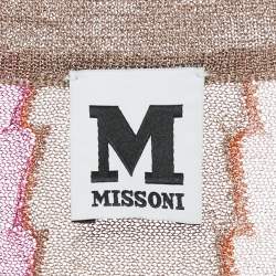 M Missoni Brown Striped Lurex Knit Maxi Dress M