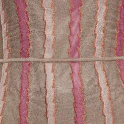 M Missoni Brown Striped Lurex Knit Maxi Dress M