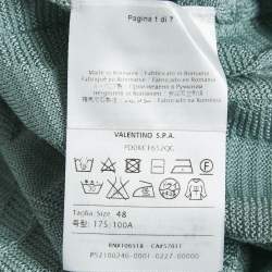 M Missoni Green Patterned Knit Short Sleeve Top L