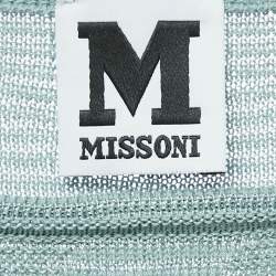 M Missoni Green Patterned Knit Short Sleeve Top L