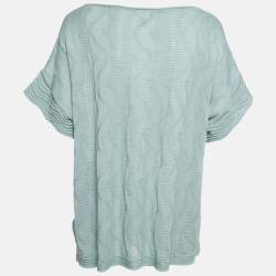 M Missoni Green Patterned Knit Short Sleeve Top L