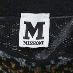 Pre Owned M Missoni Black/Brown Patterned Knit Maxi Skirt M