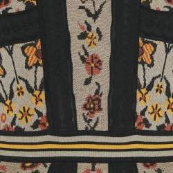M Missoni Brown Floral Pattern Knit Flared Midi Dress L 