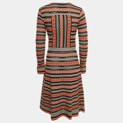M Missoni Multicolor Patterned Knit Full Sleeve Midi Dress M
