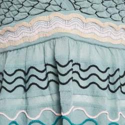 Pre Owned M Missoni Blue Patterned Knit Sleeveless Top M