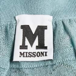 Pre Owned M Missoni Blue Patterned Knit Sleeveless Top M