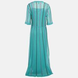 M Missoni Green Patterned Knit Maxi Dress L