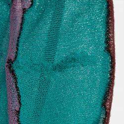 Pre Owned M Missoni Green Patterned Knit Maxi Dress L