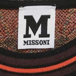 مملوكة مسبقًا فستان بلا أكمام إم ميزوني تريكو بنمط متعدد الألوان/بورجوندي مقاس متوسط (ميديوم)