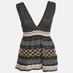 M Missoni Black Patterned Knit Sleeveless Sweater Top M
