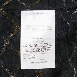 Pre Owned M Missoni Black Patterned Knit Sleeveless Sweater Top S