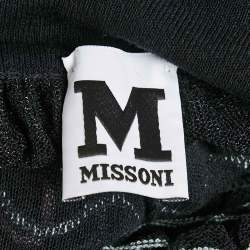Pre Owned M Missoni Black Patterned Knit Sleeveless Sweater Top S