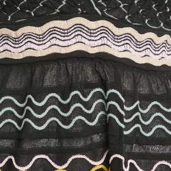 Pre Owned M Missoni Black Patterned Knit Sleeveless Sweater Top S