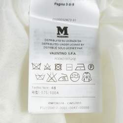 Pre Owned M Missoni White Patterned Knit Sleeveless Long Dress L