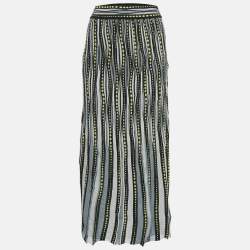 M Missoni Blue/Multicolor Patterned Knit Maxi Skirt L
