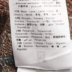 Pre Owned M Missoni Patterned Knit Long Sleeve Midi Dress L