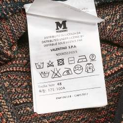 Pre Owned M Missoni Patterned Knit Long Sleeve Midi Dress L