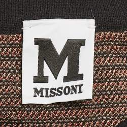 Pre Owned M Missoni Patterned Knit Long Sleeve Midi Dress L