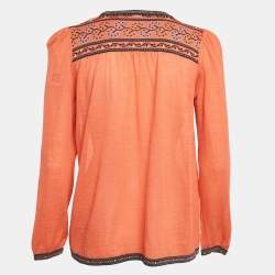 M Missoni Orange Wool Knit Long Sleeve Top M